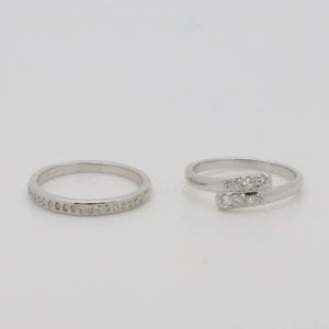 2 9ct White Gold Rings made using the Diamonds from Antique Ring