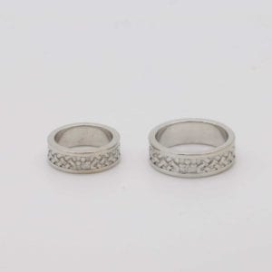 His and her bespoke Celtic wedding rings
