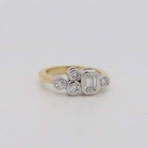 Ladies 18ct yellow and white gold bespoke engagement ring