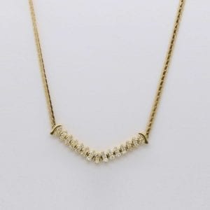 Ladies 18ct yellow gold diamond necklace