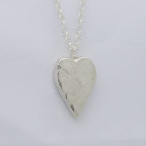 Silver Rustic Style Memorial Heart Pendant