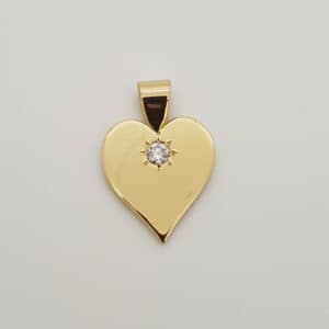 Heart Shaped Pendant set with a Diamond