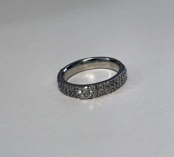 Ladies 5mm wide White Gold Diamond Set Wedding Ring
