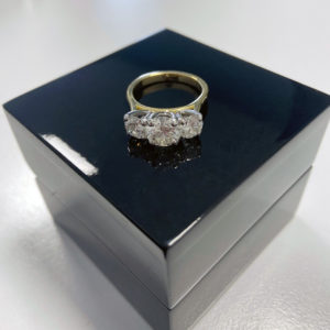 Ladies Diamond Trilogy Ring with a raised setting